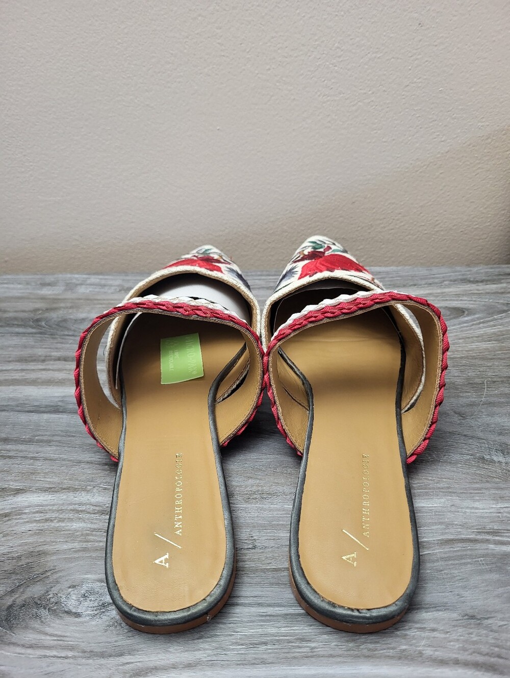 Anthropologie Paz Floral Embroidered Slides Size 41 New - Picture 5 of 11
